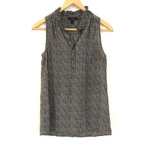 J. CREW | Chevron Ruffle Collar Tank Blouse